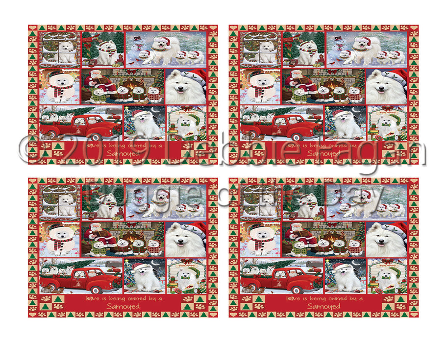 Love is Being Owned Christmas Samoyed Dogs Placemat