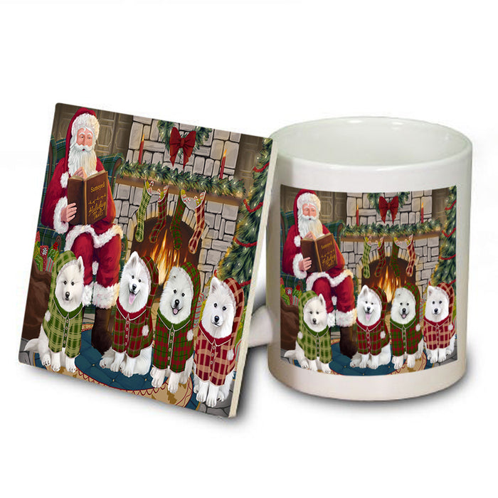 Christmas Cozy Holiday Tails Samoyeds Dog Mug and Coaster Set MUC55376