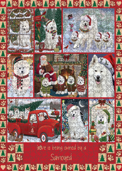Love is Being Owned Christmas Samoyed Dogs Puzzle with Photo Tin PUZL99480