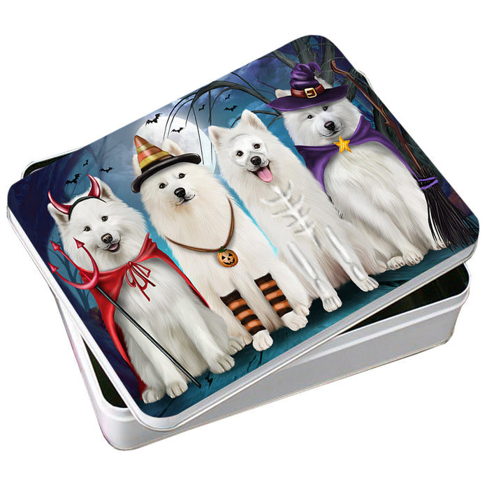 Happy Halloween Trick or Treat Samoyed Dog Photo Storage Tin PITN52588