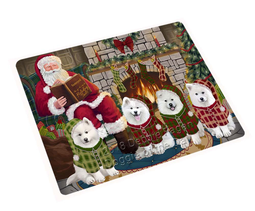 Christmas Cozy Holiday Tails Samoyeds Dog Magnet MAG71289 (Small 5.5" x 4.25")