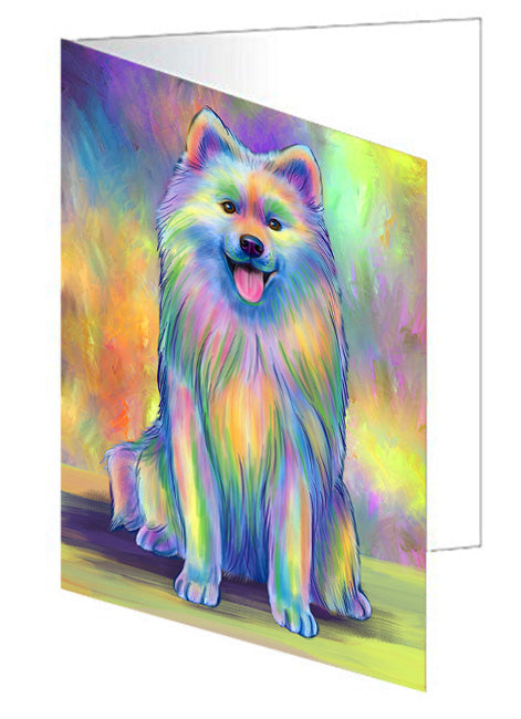 Paradise Wave Samoyed Dog Handmade Artwork Assorted Pets Greeting Cards and Note Cards with Envelopes for All Occasions and Holiday Seasons GCD74708