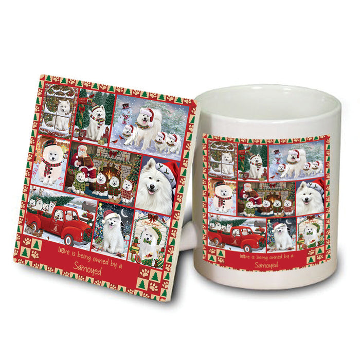 Love is Being Owned Christmas Samoyed Dogs Mug and Coaster Set MUC57243
