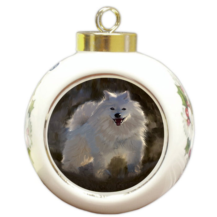 Samoyeds Dog Round Ball Christmas Ornament RBPOR54391