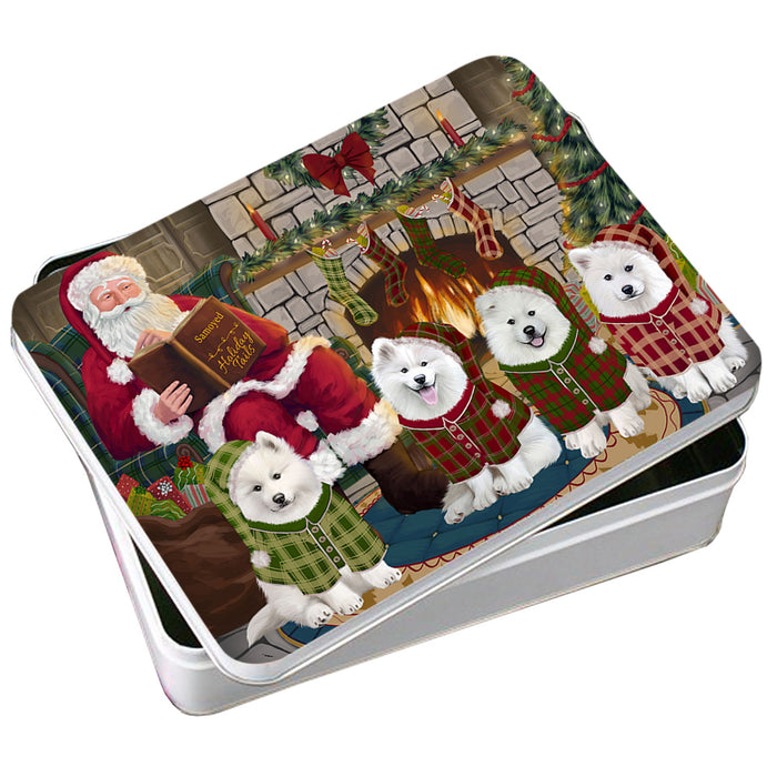 Christmas Cozy Holiday Tails Samoyeds Dog Photo Storage Tin PITN55327