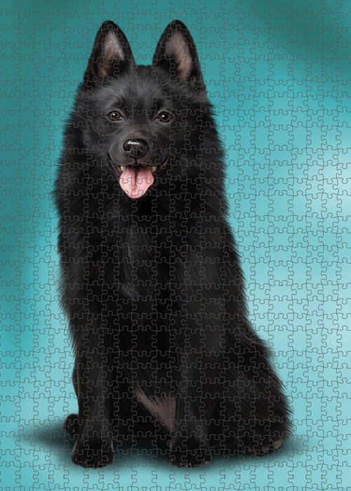 Schipperke Dog Portrait Jigsaw Puzzle for Adults Animal Interlocking Puzzle Game Unique Gift for Dog Lover's with Metal Tin Box