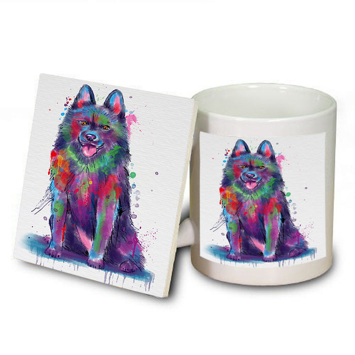 Watercolor Schipperke Dog Mug and Coaster Set MUC57556