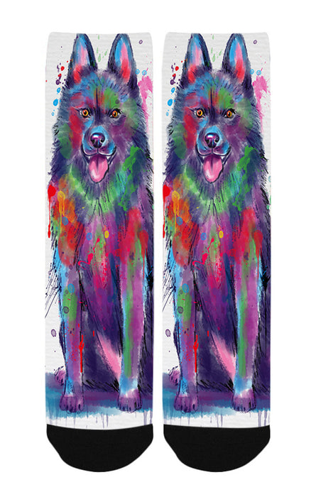 Watercolor Schipperke Dog Women's Casual Socks