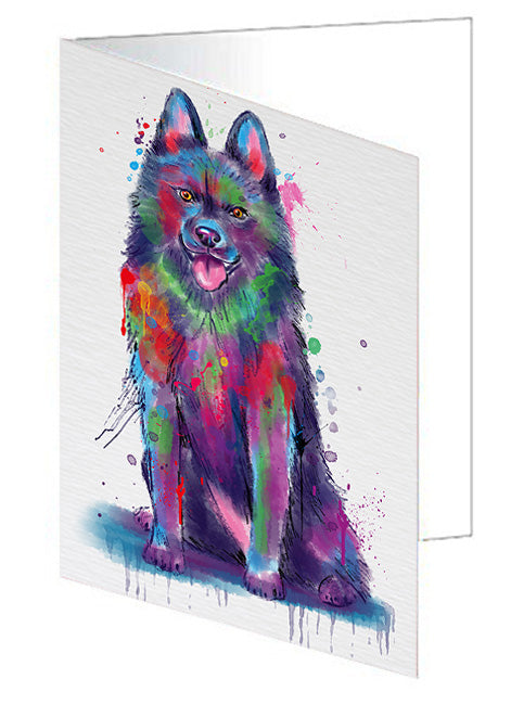 Watercolor Schipperke Dog Handmade Artwork Assorted Pets Greeting Cards and Note Cards with Envelopes for All Occasions and Holiday Seasons GCD80006
