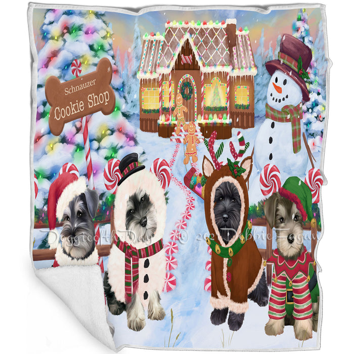 Holiday Gingerbread Cookie Shop Schnauzers Dog Blanket BLNKT128964