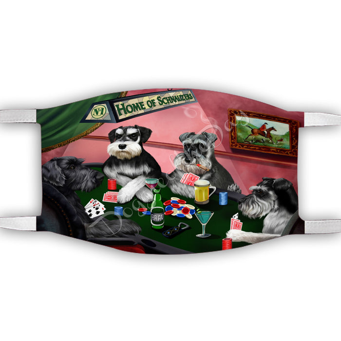 Home of Schnauzer Dogs Playing Poker Face Mask FM49818