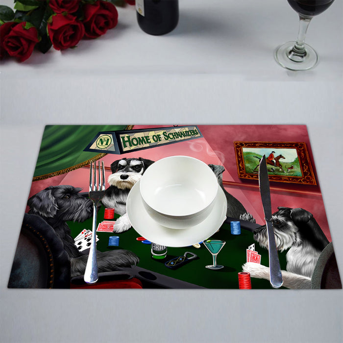 Home of  Schnauzer Dogs Playing Poker Placemat