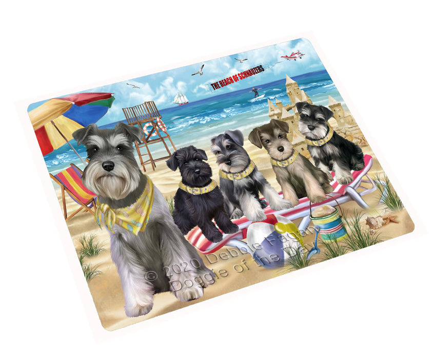 Pet Friendly Beach Schnauzer Dogs Cutting Board - For Kitchen - Scratch & Stain Resistant - Designed To Stay In Place - Easy To Clean By Hand - Perfect for Chopping Meats, Vegetables