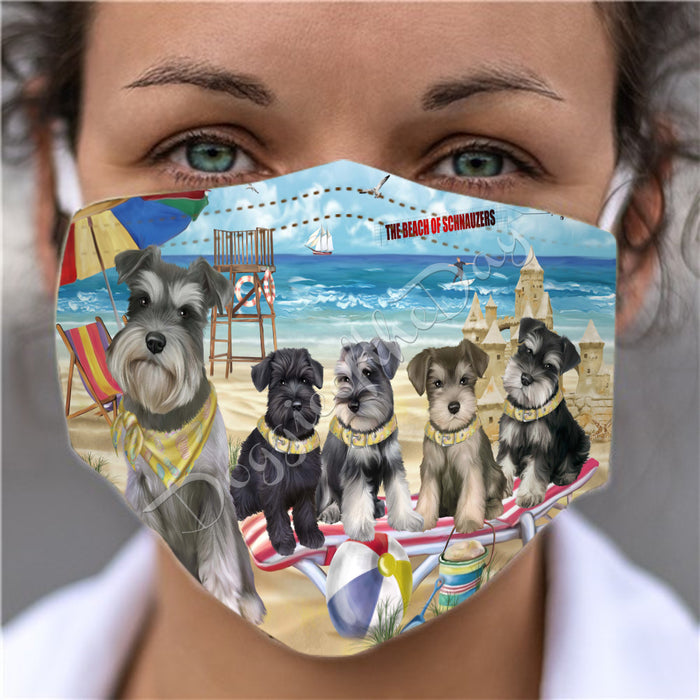 Pet Friendly Beach Schnauzer Dogs Face Mask FM49135