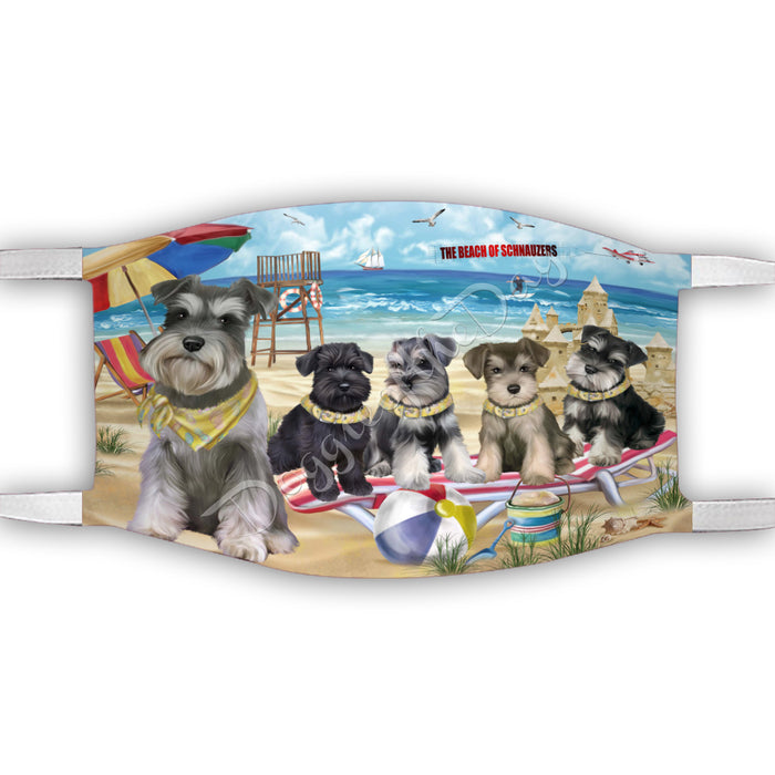 Pet Friendly Beach Schnauzer Dogs Face Mask FM49135