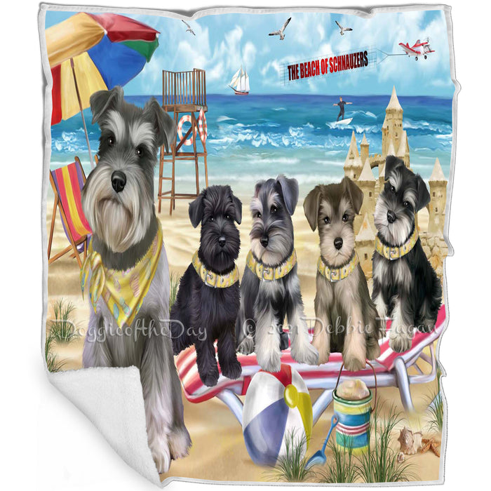 Pet Friendly Beach Schnauzer Dogs Blanket BLNKT142527