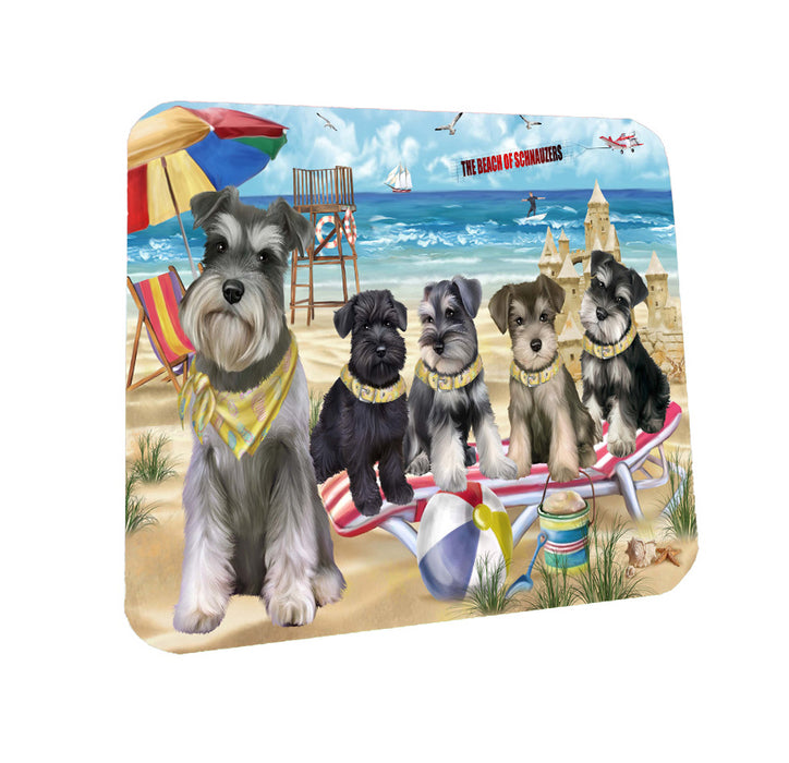Pet Friendly Beach Schnauzer Dogs Coasters Set of 4 CSTA58106