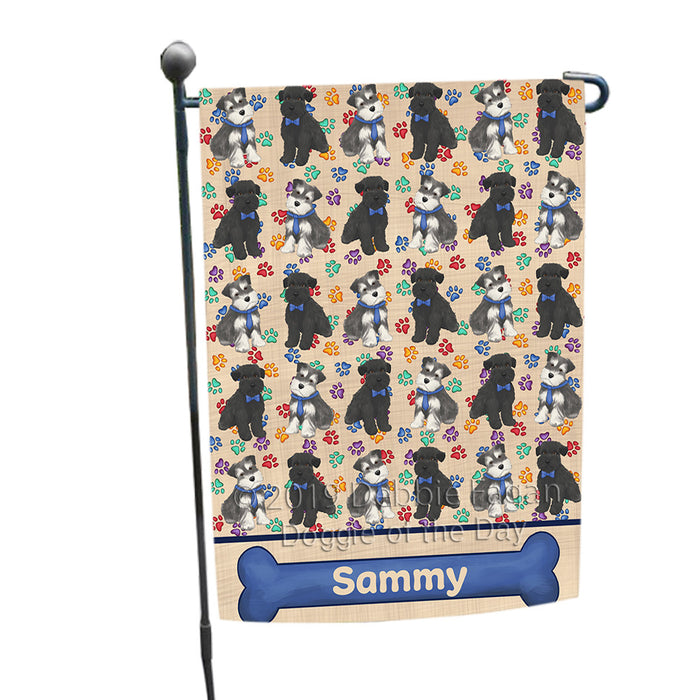Rainbow Paw Print Schnauzer Dogs Garden Flag GFLG65318