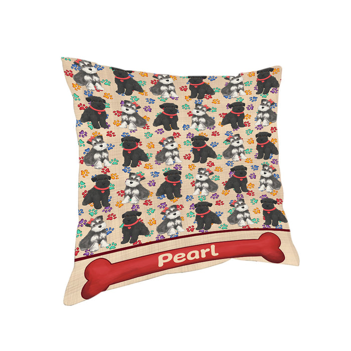 Rainbow Paw Print Schnauzer Dogs Pillow PIL84380