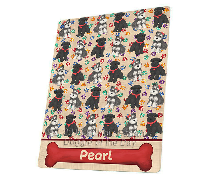 Rainbow Paw Print Schnauzer Dogs Blanket BLNKT136452