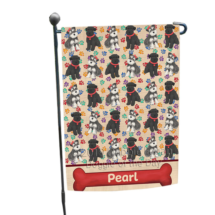 Rainbow Paw Print Schnauzer Dogs Garden Flag GFLG65319