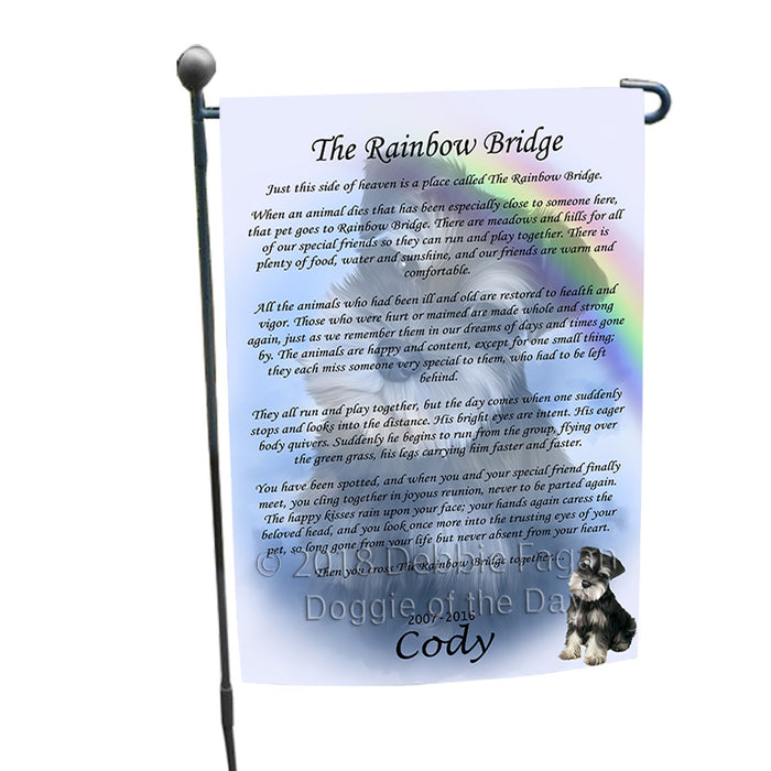 Rainbow Bridge Schnauzer Dog Garden Flag GFLG56253