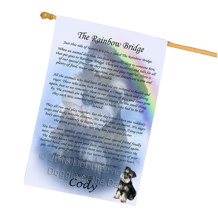 Rainbow Bridge Schnauzer Dog House Flag FLG56389