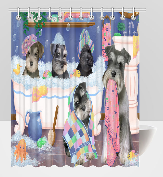 Rub A Dub Dogs In A Tub Schnauzer Dogs Shower Curtain