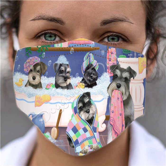 Rub A Dub Dogs In A Tub  Schnauzer Dogs Face Mask FM49536