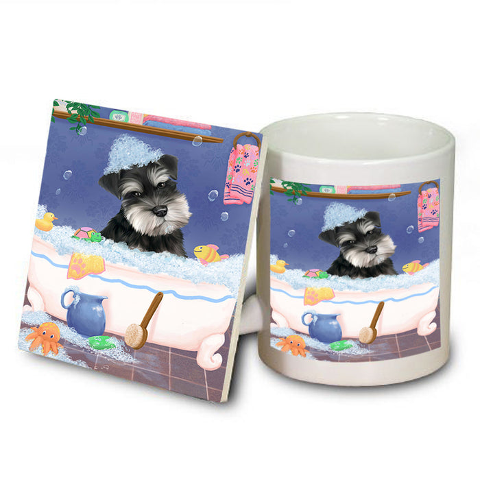 Rub A Dub Dog In A Tub Schnauzer Dog Mug and Coaster Set MUC57427
