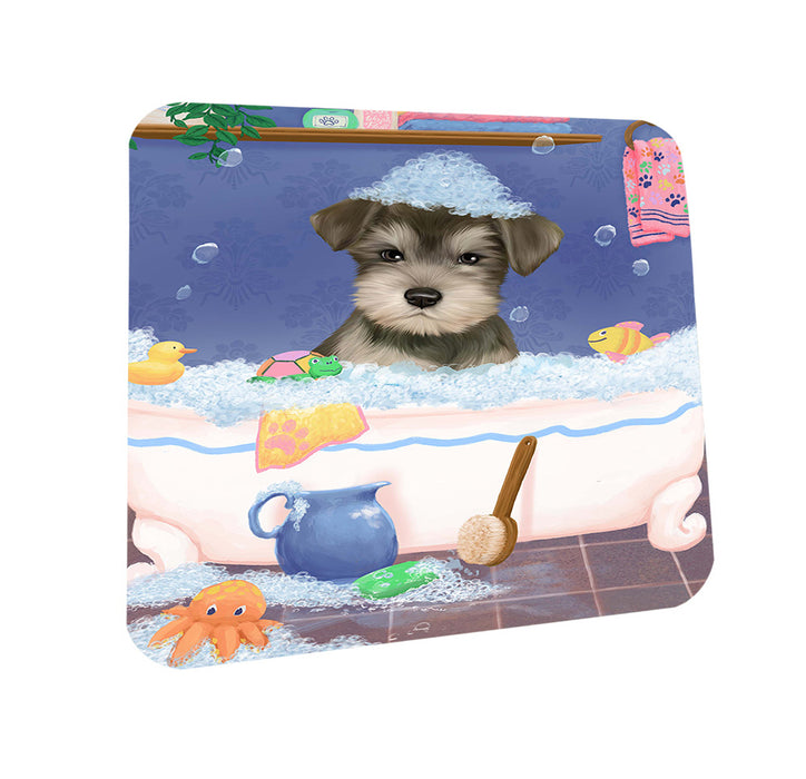 Rub A Dub Dog In A Tub Schnauzer Dog Coasters Set of 4 CST57394