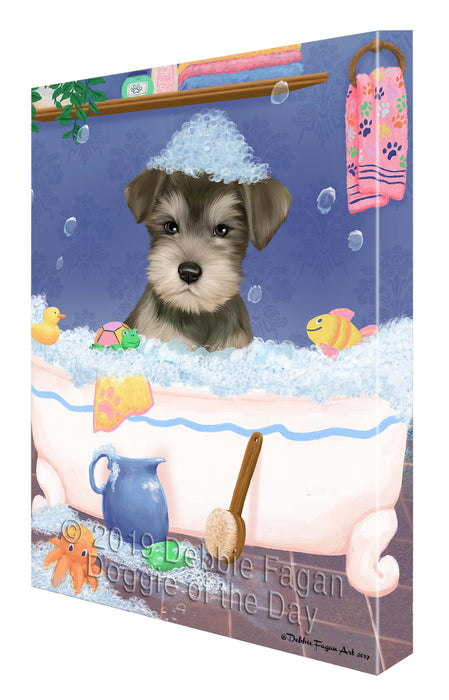 Rub A Dub Dog In A Tub Schnauzer Dog Canvas Print Wall Art Décor CVS143432