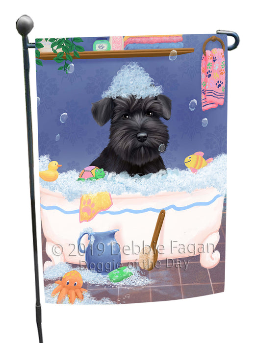 Rub A Dub Dog In A Tub Schnauzer Dog Garden Flag GFLG66293