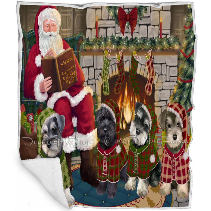 Christmas Cozy Holiday Tails Schnauzers Dog Blanket BLNKT117885