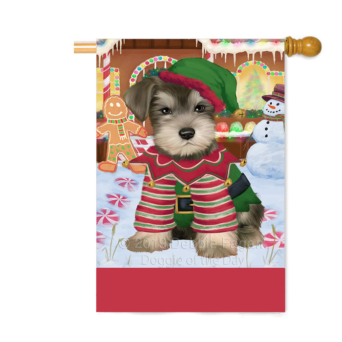 Personalized Gingerbread Candyfest Schnauzer Dog Custom House Flag FLG63941