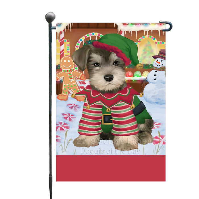 Personalized Gingerbread Candyfest Schnauzer Dog Custom Garden Flag GFLG64158