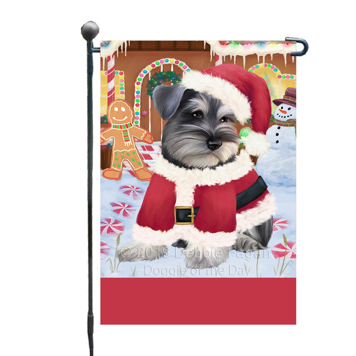 Personalized Gingerbread Candyfest Schnauzer Dog Custom Garden Flag GFLG64160