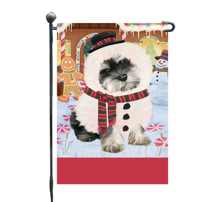 Personalized Gingerbread Candyfest Schnauzer Dog Custom Garden Flag GFLG64161