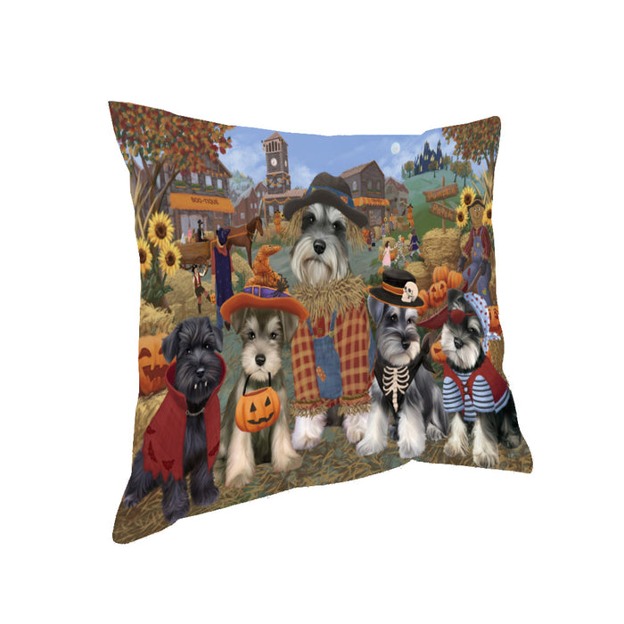 Halloween 'Round Town Schnauzer Dogs Pillow PIL85148