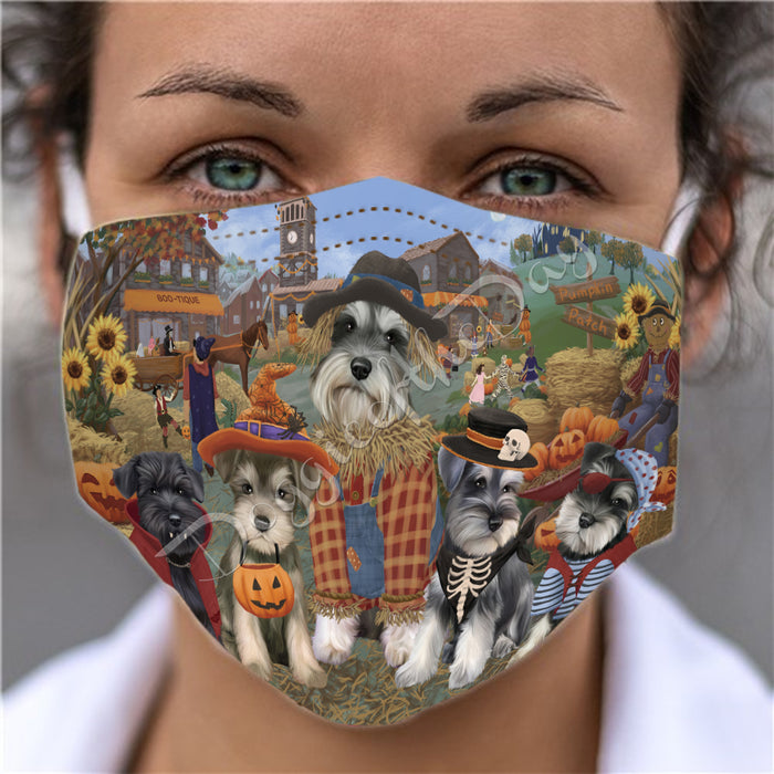 Halloween 'Round Town Schnauzer Dogs Face Mask FM49986
