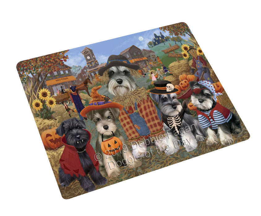 Halloween 'Round Town Schnauzer Dogs Cutting Board - For Kitchen - Scratch & Stain Resistant - Designed To Stay In Place - Easy To Clean By Hand - Perfect for Chopping Meats, Vegetables