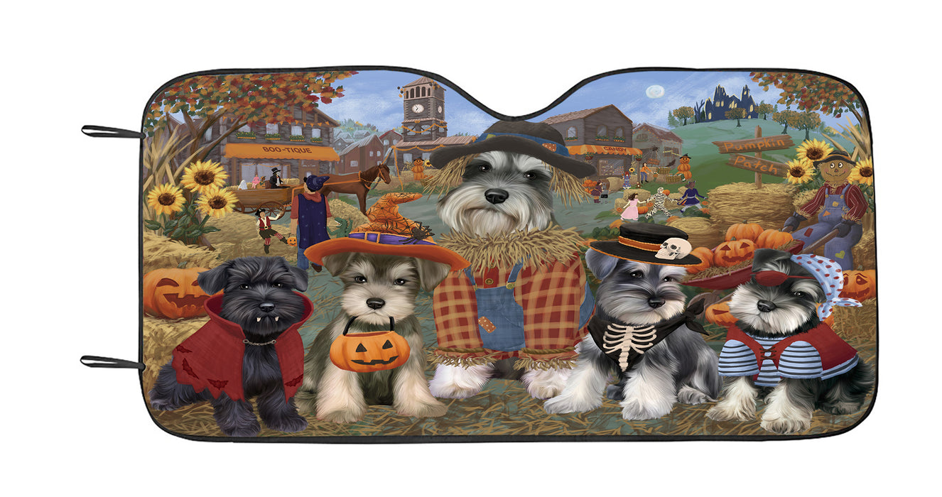 Halloween 'Round Town Schnauzer Dogs Car Sun Shade