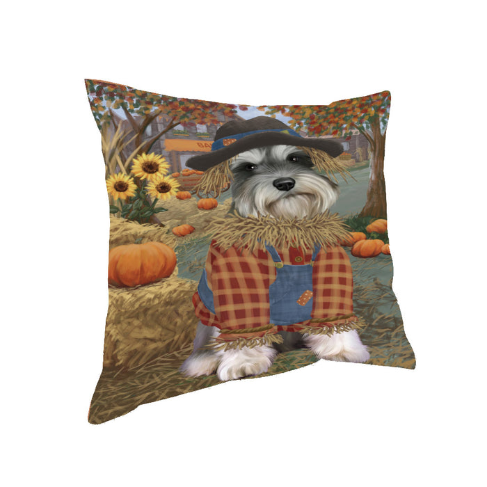 Fall Pumpkin Scarecrow Samoyed Dogs Pillow PIL85388 (18x18)
