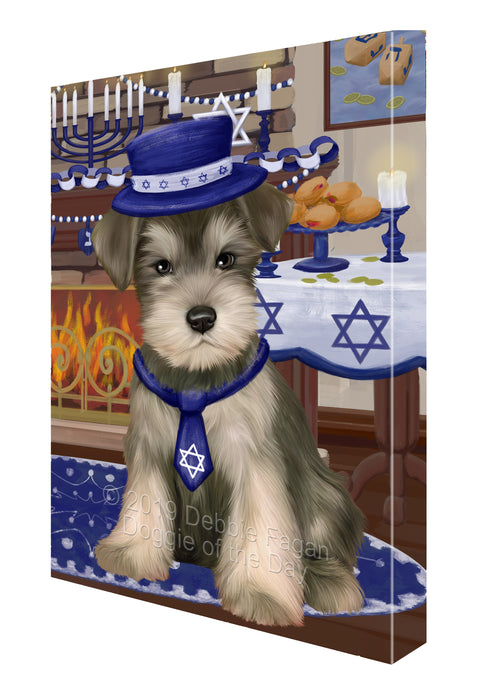Happy Hanukkah Schnauzer Dog Canvas Print Wall Art Décor CVS144773