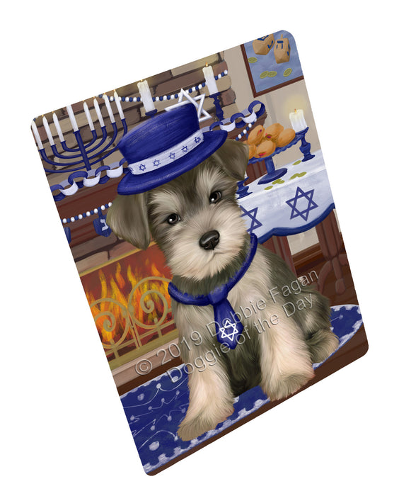 Happy Hanukkah Schnauzer Dog Cutting Board - For Kitchen - Scratch & Stain Resistant - Designed To Stay In Place - Easy To Clean By Hand - Perfect for Chopping Meats, Vegetables