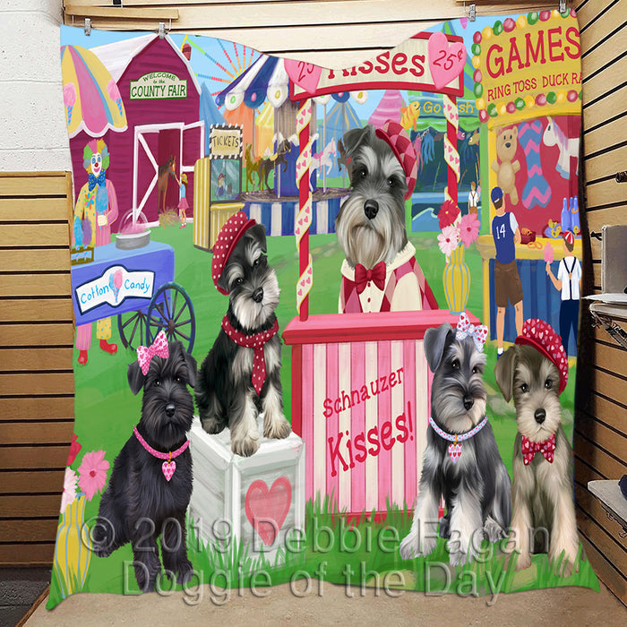 Carnival Kissing Booth Schnauzer Dogs Quilt