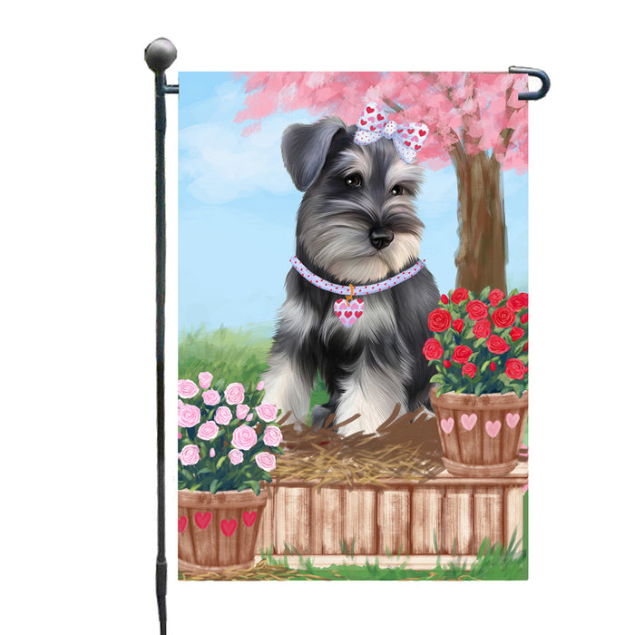 Personalized Rosie 25 Cent Kisses Schnauzer Dog Custom Garden Flag GFLG64783