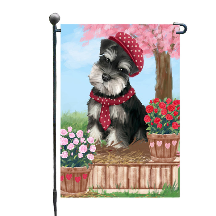 Personalized Rosie 25 Cent Kisses Schnauzer Dog Custom Garden Flag GFLG64784