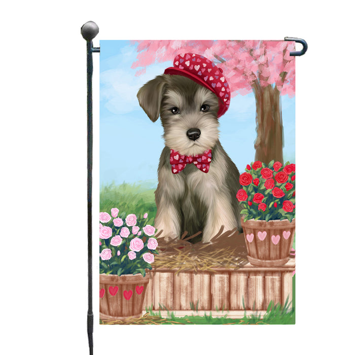Personalized Rosie 25 Cent Kisses Schnauzer Dog Custom Garden Flag GFLG64785