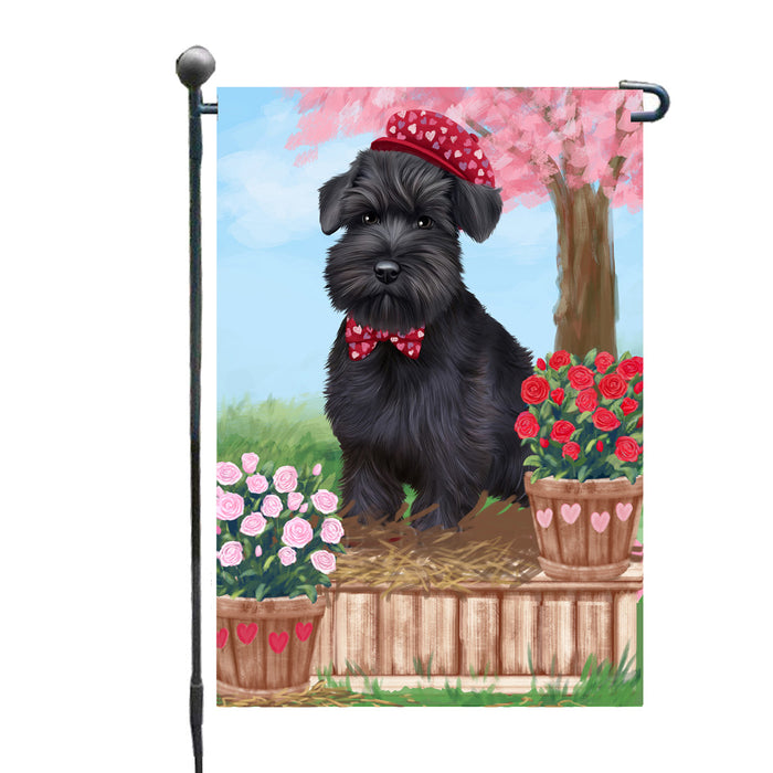 Personalized Rosie 25 Cent Kisses Schnauzer Dog Custom Garden Flag GFLG64786